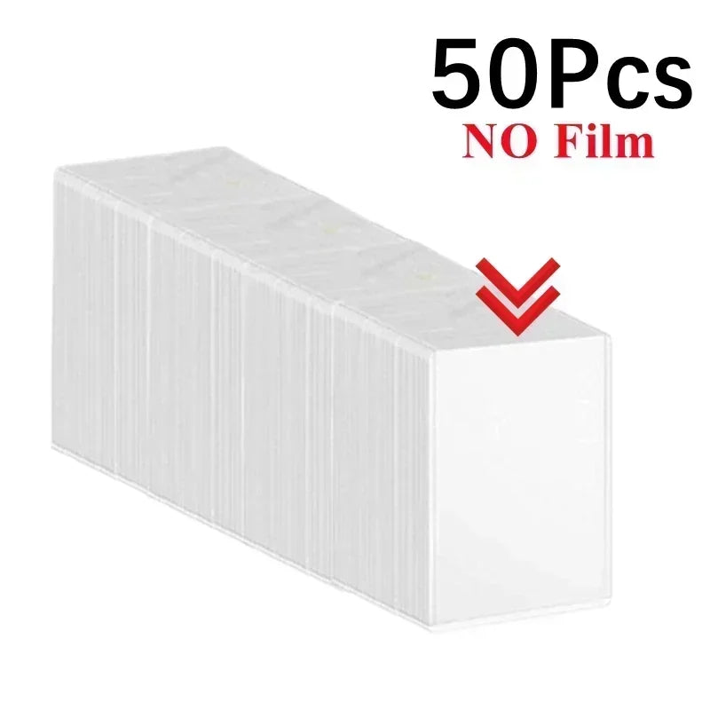 50/1Pcs Transparent Card Sleeve with Protective Film Clear Card Holder Idol Photo Game Baseball Card Holders Cover 35PT 3"x4"