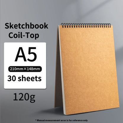 Borrence Spiral Sketchbook – Thick 160 GSM Paper in A3/A4/A5/8K/16K Sizes for Drawing, Watercolor & Art School Use