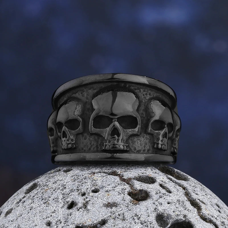 Steel Gothic Accessories Lost Skull Ring Anel Masculino Punk Jewelry Boyfriend Gift OSR731