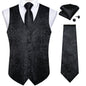 Luxury Paisley Men's Suit Vest Tuxedo Waistcoat Necktie Handkerchief Cufflink Sleeveless Jacket Vest