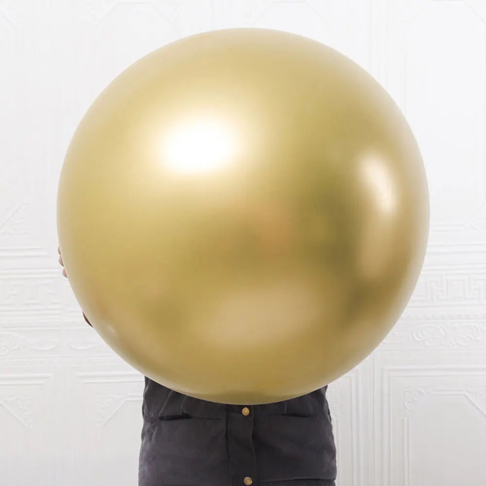 5/10Pcs 36Inch Metal Balloons Large Round Metallic Silver Rose Gold Chrome Gold Balloons for Birthday Baby Shower Wedding Decor