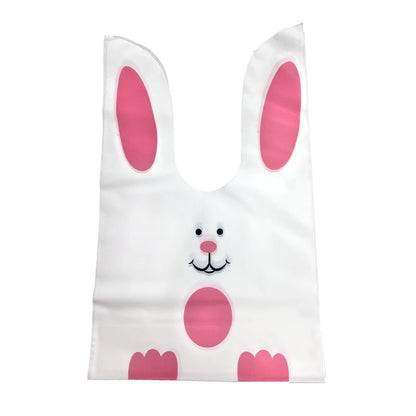 20PCS Kids Birthday Party Decoration Easter Carrot Candy Bag Easter Rabbit Gift Bag Candy Cones Transprant Plastic Bag