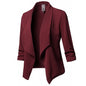 Women’s Waterfall Open‑Front Blazer – Asymmetrical Long Jacket