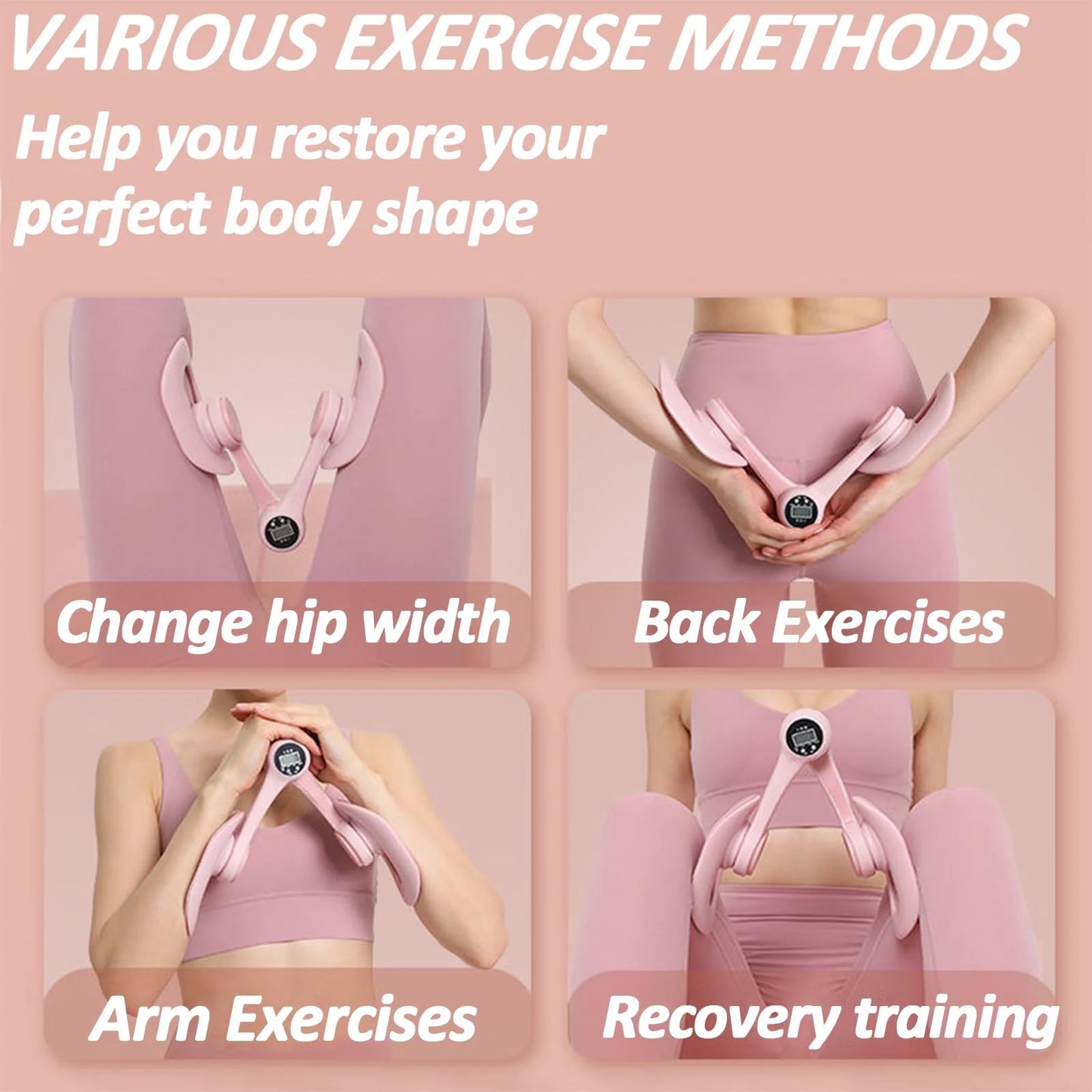 Women Postpartum Repair Pelvic Floor Muscle Leg Clamps Trainer LED Counted Exerciser Beauty Leg Convenient Fitness Equipment