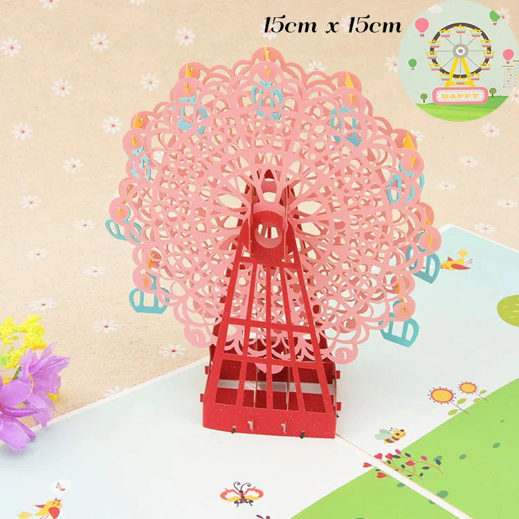 3D Pop Up Flower Greeting Cards Wedding Card Anniversary Thanksgiving Valentines Day Birthday Gift Thank You Card Handmade Cards