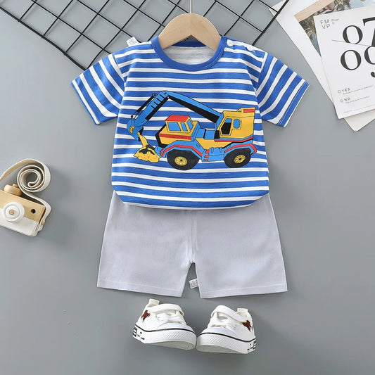 Fashion New Children Sets 6m-6y Toddler Costume Summer Blouse + Shorts Set For Kids Clothing Baby Girls T-shirt Outfit