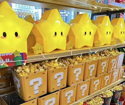 Super Mario Glowing Star Crossbody Bucket – Light‑Up Popcorn Bag for Cosplay & Gifts
