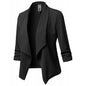 Women’s Waterfall Open‑Front Blazer – Asymmetrical Long Jacket