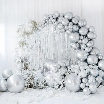 5/10Pcs 36Inch Metal Balloons Large Round Metallic Silver Rose Gold Chrome Gold Balloons for Birthday Baby Shower Wedding Decor