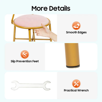 Elegant Pink Butterfly Backrest Chair with Soft Cushion, 100kg Load Iron Frame Dining Chair for Living Room Bedroom Cafe Decor