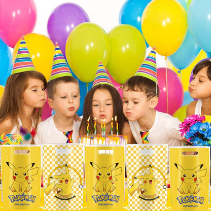Pokemon theme Birthday Gift Bag Pokemon Figures Pikachu Candy Bag Packaging Pokemon Giveaway Party Favors Children Toy  Supplies