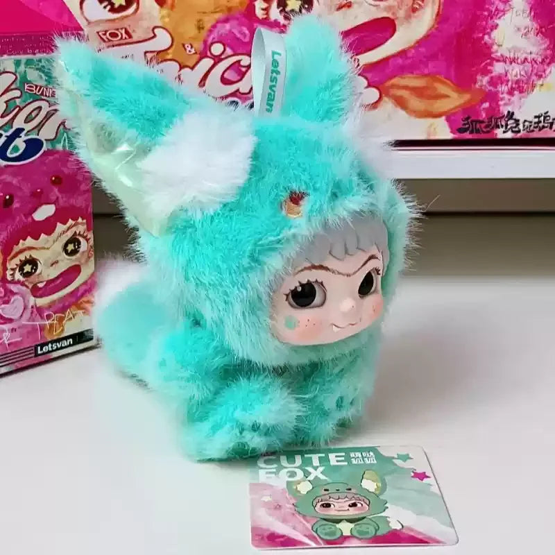 T HOT NEW Trendy Play Blind Box Plush Pendant Wakuku Fox Rabbit Mischief Diary Series Girl Gift Cute Ornament Mystery Box