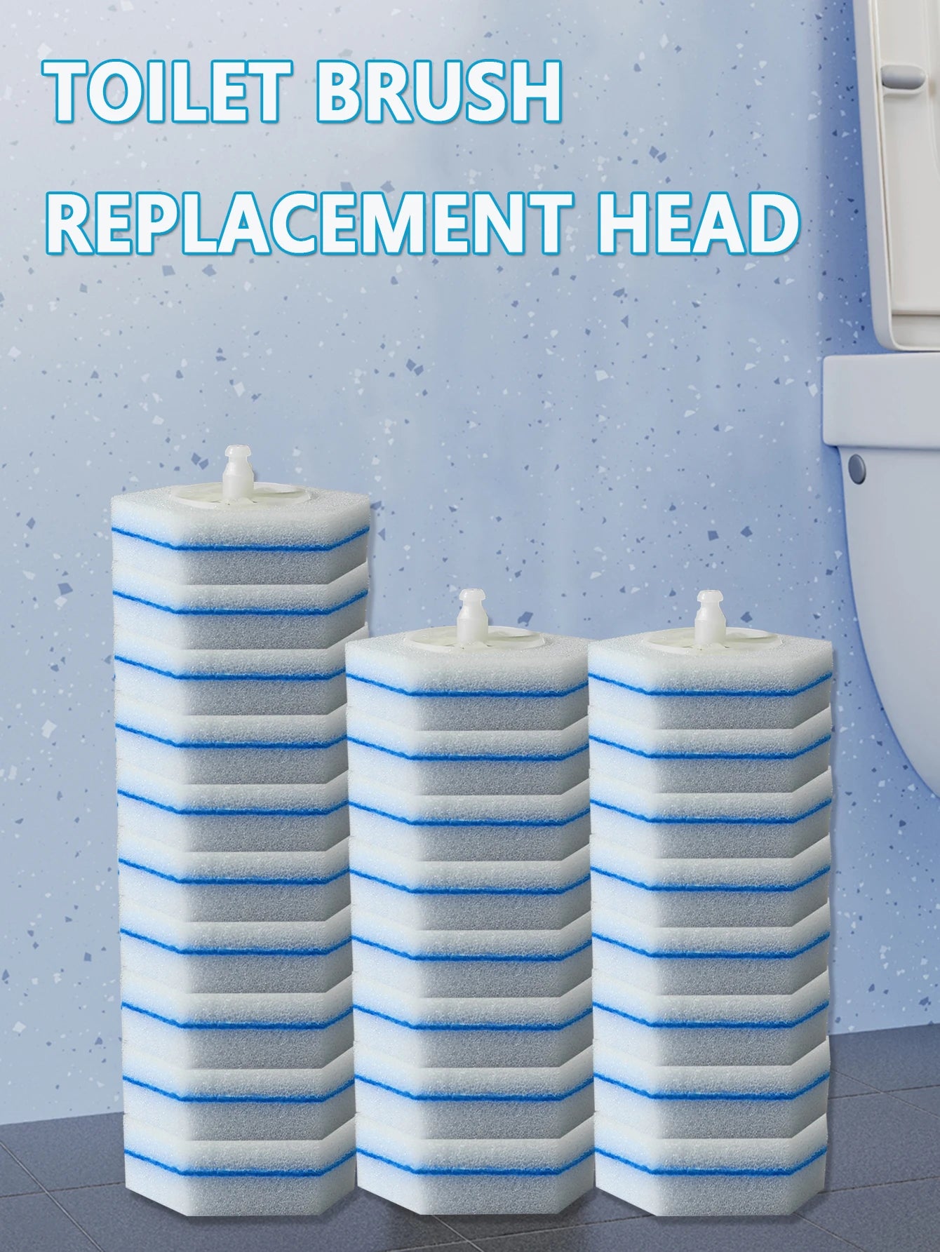 Disposable Toilet Disposable Toilet Cleaning Wand Refills, Disposable Toilet Cleaning Wand Heads BrushCompatible With Much Wands