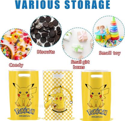 Pokemon theme Birthday Gift Bag Pokemon Figures Pikachu Candy Bag Packaging Pokemon Giveaway Party Favors Children Toy  Supplies