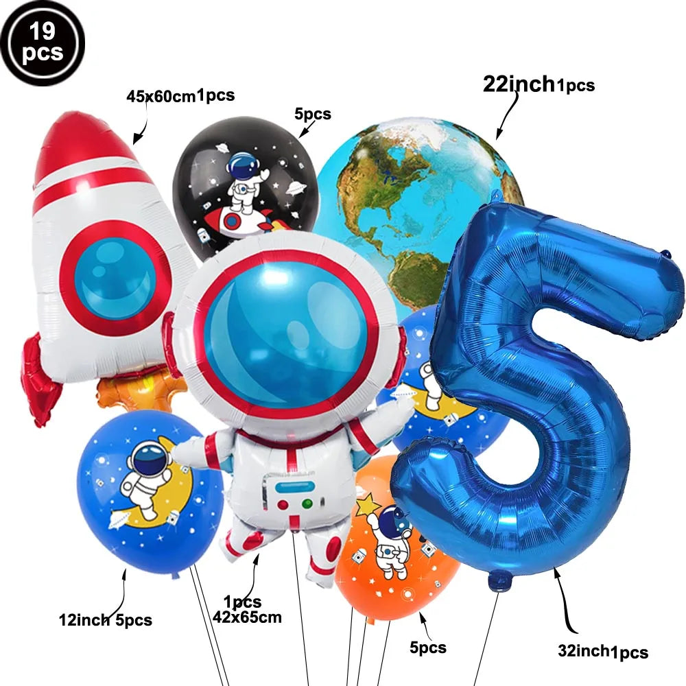 4D Standing Astronaut Spaceman Balloons Rocket Foil Balloons Kids Toys Baby Shower Outer Space Themed Birthday Party Decorations