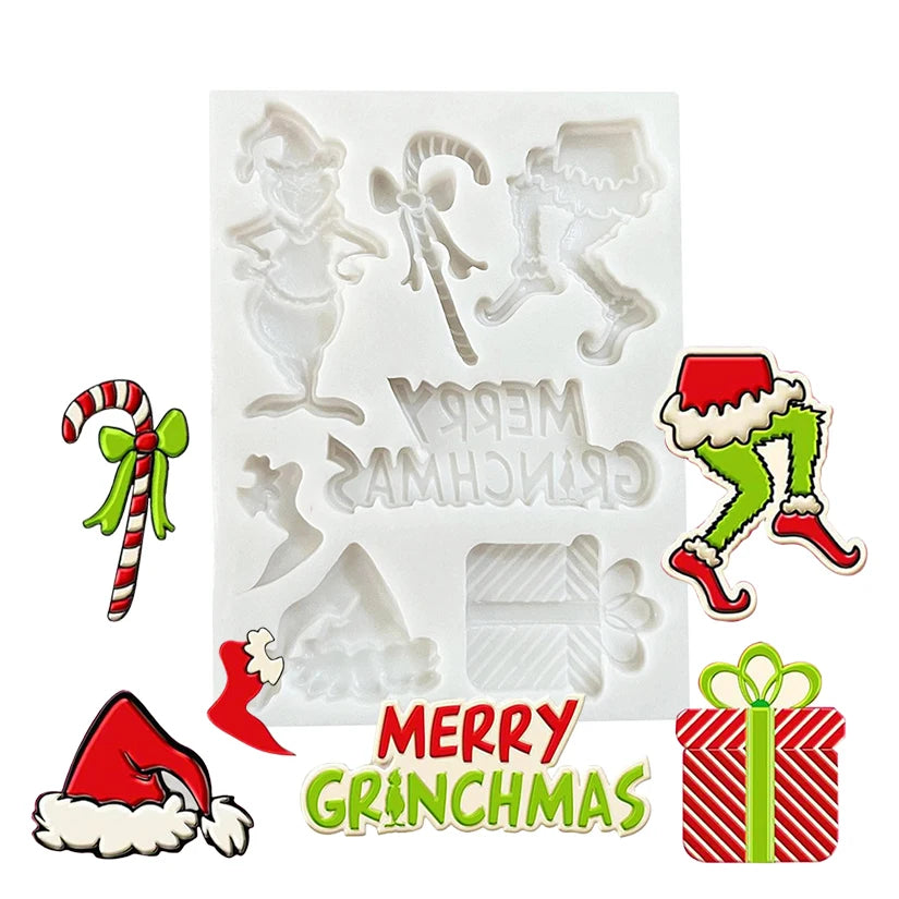 Candy Cane Christmas Box Silicone Sugarcraft Mold Chocolate Cupcake Baking Mould Fondant Cake Decorating Tools