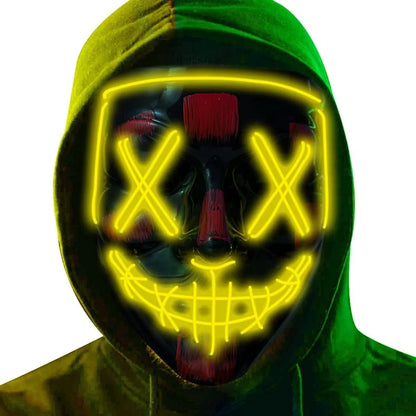 Poptrend LED Light‑Up Halloween Mask – Scary Cosplay Masquerade Mask for Festivals, Parties & Carnival Gifts
