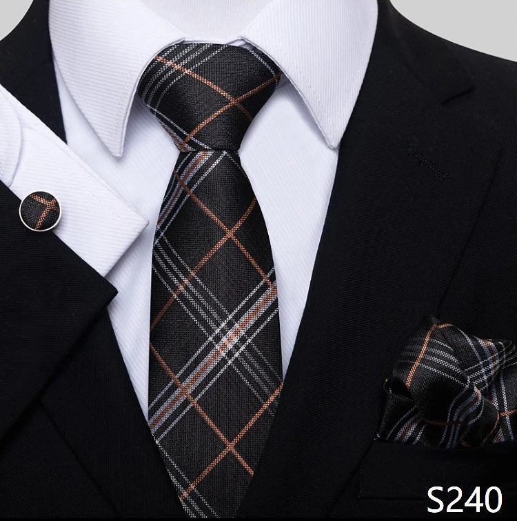 Necktie Pocket Squares Cufflink Set