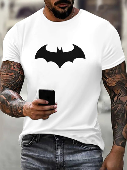 Fashion Bat Pattern Men's T-Shirts Summer Short Sleeve Outdoor Street 3d Printed Hip Hop T Shirt 6XL Plus Size Casual Tops