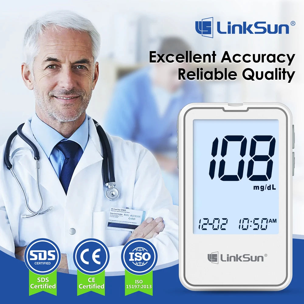 Bioland G‑425‑2 Blood Glucose Meter – Fast 5‑Second Results with 50 Test Strips, Diabetes Testing Kit