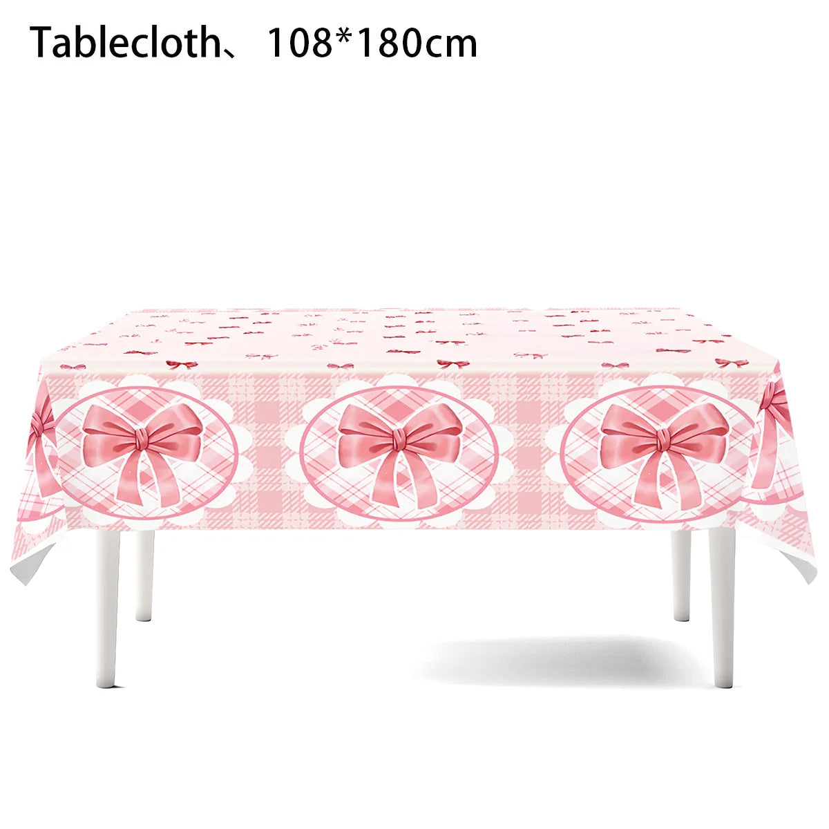Pink Bow Birthday Theme Party Set Disposable