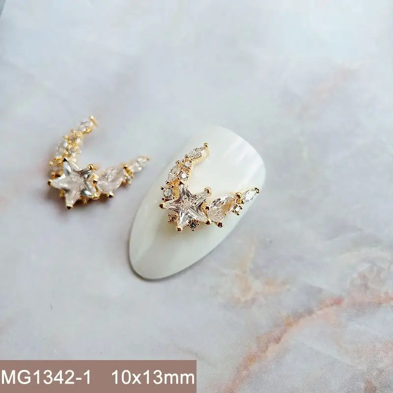 10pcs/lot Luxury No Fading Bow Butterfly Arc Nail Art Parts Zircon Crystal Manicure Nails Accesorios Supplies Decorations Charms