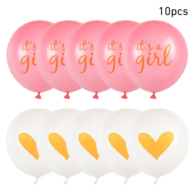 10pcs Oh Baby Printed Latex Balloons It is A Boy Girl Balloon Birthday Party Baby Shower Decoration Boy Girl Gender Reveal decor