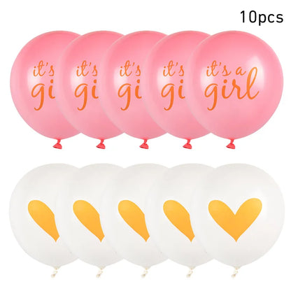 10pcs Oh Baby Printed Latex Balloons It is A Boy Girl Balloon Birthday Party Baby Shower Decoration Boy Girl Gender Reveal decor