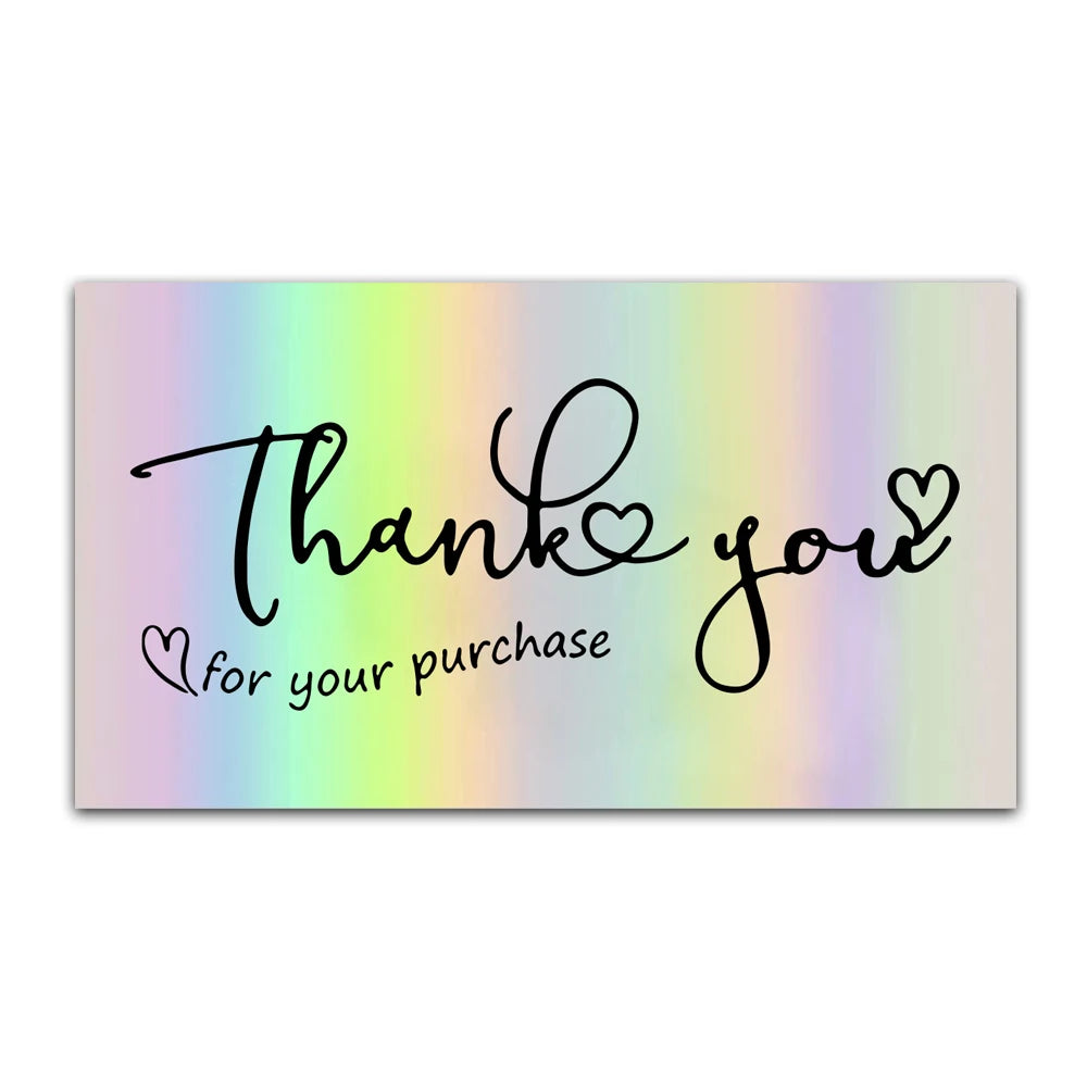 30pcs Thank You Card For Supporting Business Package Decoration "Gorgeous Thanks" Business Card Laser card Handmade With Love