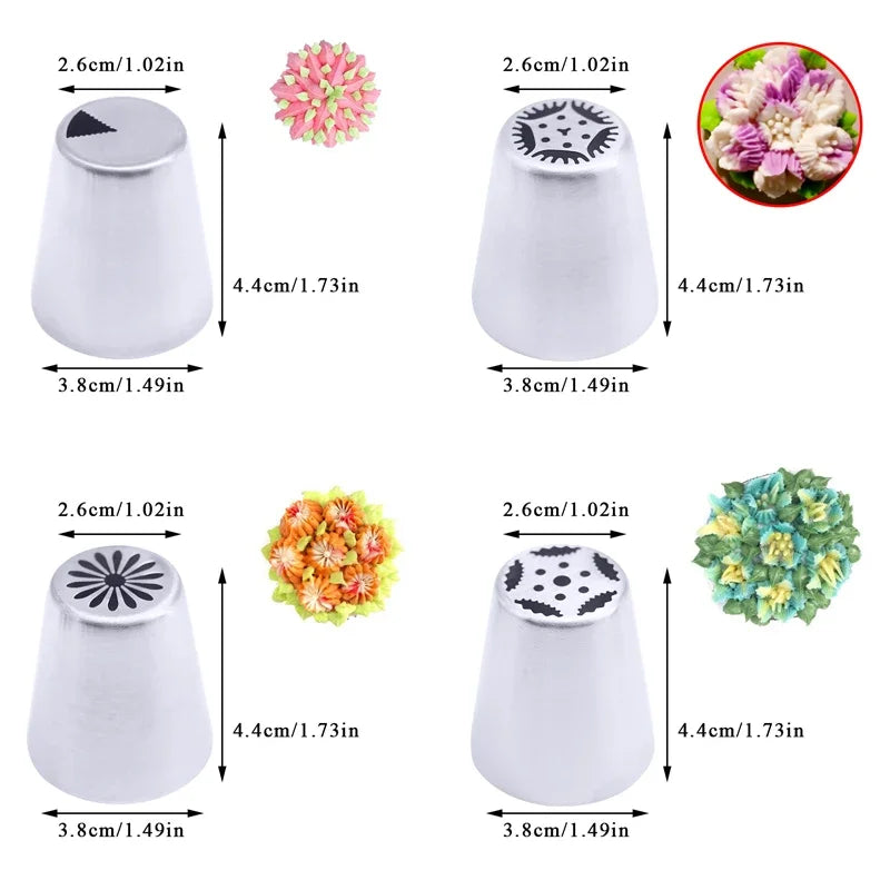 Russian Tulip Icing Nozzles – Flower Piping Tips for Cupcakes & Pastry Decorating