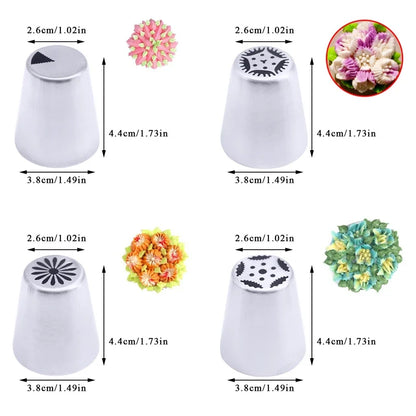 Russian Tulip Icing Nozzles – Flower Piping Tips for Cupcakes & Pastry Decorating