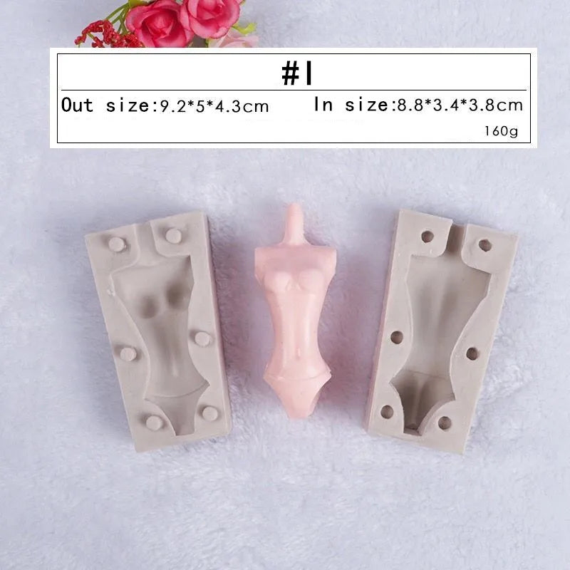 3D Doll Body Silicone Mold Fondant Chocolate Cake Decorating Tool DIY Clay Soft Pottery Doll Human Body Hand and Feet Mold