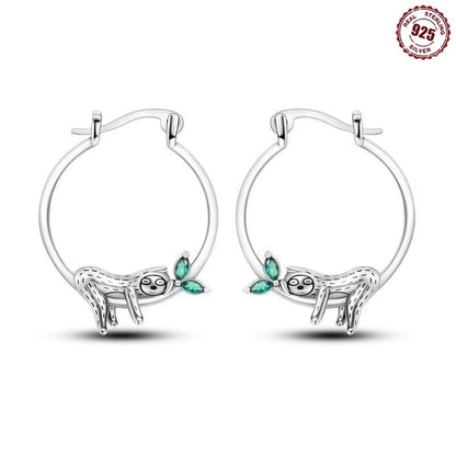925 Sterling Silver Hoop Earrings Simple Sleeping Cat Earrings For Engagement Wedding Party Birthday Jewelry Gift