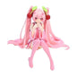 Anime Hatsune Miku Anime figure Pink dress Sitting posture PVC model action toys Cherry pink cherry blossom decorationgifts