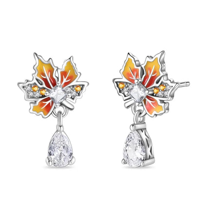 925 Sterling Silver Maple Leaf Stud Earrings for Women Girl Ear Studs Fine Jewelry Fashion Luxury Anniversary