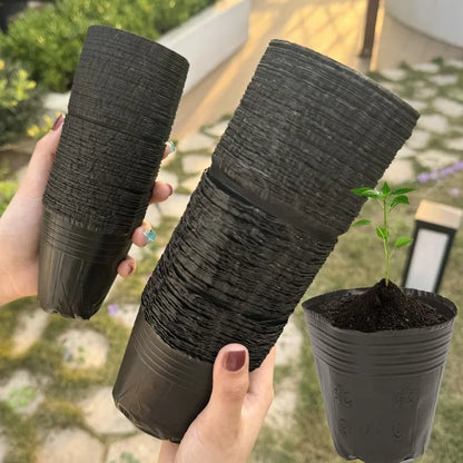 50/200pcs Black Seedling Nursery Pots Seed Starting Grow Cup Flower Plant Container Garden Vegetable Box Home Gardening Tools