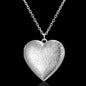 Factory Direct Sales Engraved Love Peach Heart Can Be Opened Photo Frame Photo Box Photo Pendant Necklace Women's Silver Plated