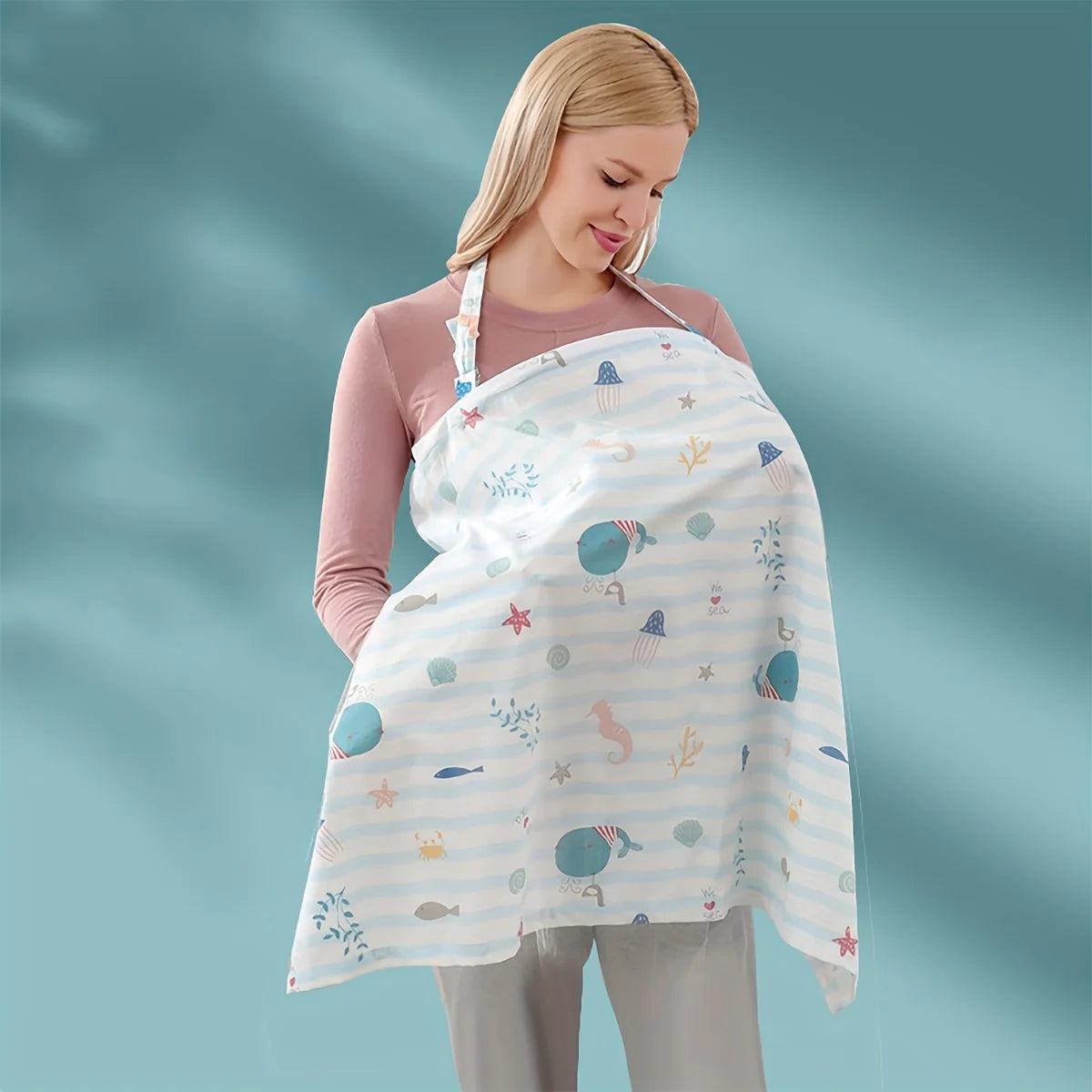 Maternity Nursing Cover Scarf, Baby Stroller,Car Seat Cover,Lightweight & Breathable Nursing Apron for Breastfeeding