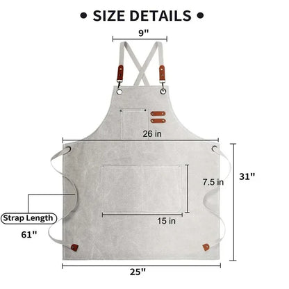 Household Canvas Apron Oil-proof  Can Wipe Hands  Kitchen CookingMen Women Adult With Tool Pockets Fashion Coffee Over  apron