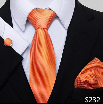 Necktie Pocket Squares Cufflink Set