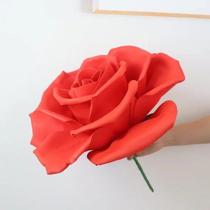 40-60CM Artificial Rose Head Wedding Decoration Large Event Decoration Shopping Mall Window Photography Props 3D PE Flowers
