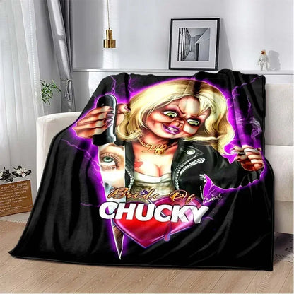3D Horror Movie Character Chucky Saw Cartoon Area Blanket Fashion Soft Cozy Living room Bedroom Sofa Bed Travel Blanket