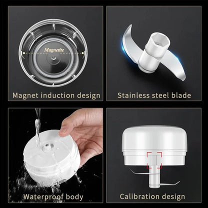 Mini Wireless Electric Garlic Crusher 100ml/250ml Portable Chopper USB Charging