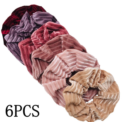 10/6 Accessories Scrunchies Hair Scrunchy Women Velvet Solid Leopard Tie Dye Ponytail Holder Headwear Elastic Ties Bands Set