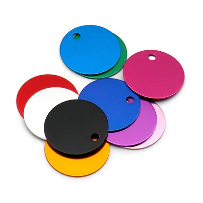 Random Mix 100pcs Aluminum Blank Dog Cat ID Pendant Engravable Ornament Tag Plates
