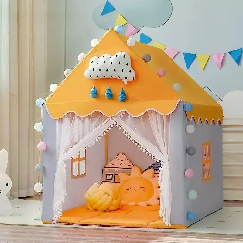 Children Play Tent Princess Castle House Child Room Cartoon Indoor Outdoor Playhouse Folding Decor Tent Toy Christmas Gift Girls