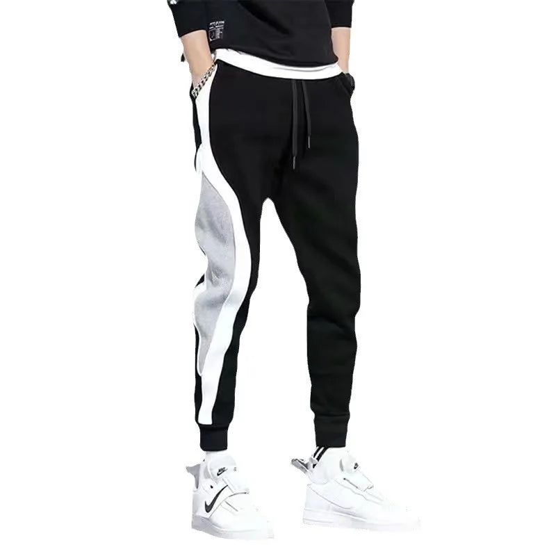 Men's Sports Pants Spring Loose Fitting Leggings Patchwork Running Training Casual Pants