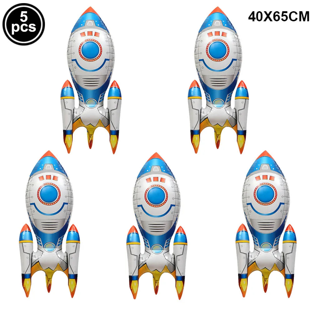 4D Standing Astronaut Spaceman Balloons Rocket Foil Balloons Kids Toys Baby Shower Outer Space Themed Birthday Party Decorations