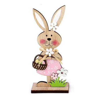 Wooden Easter Standing Rabbit – Spring Table Ornament Decor