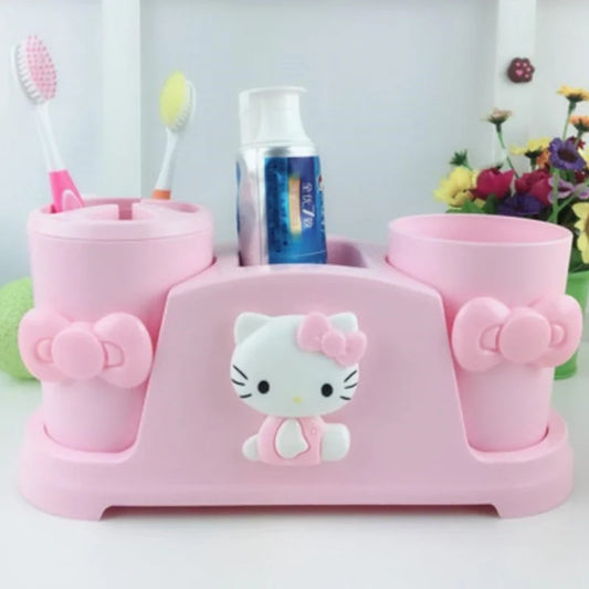 Sanrio Hello kittyMy melody creative home cartoon bathroom tooth cup toothbrush couple set mouthwash cup washing storage box